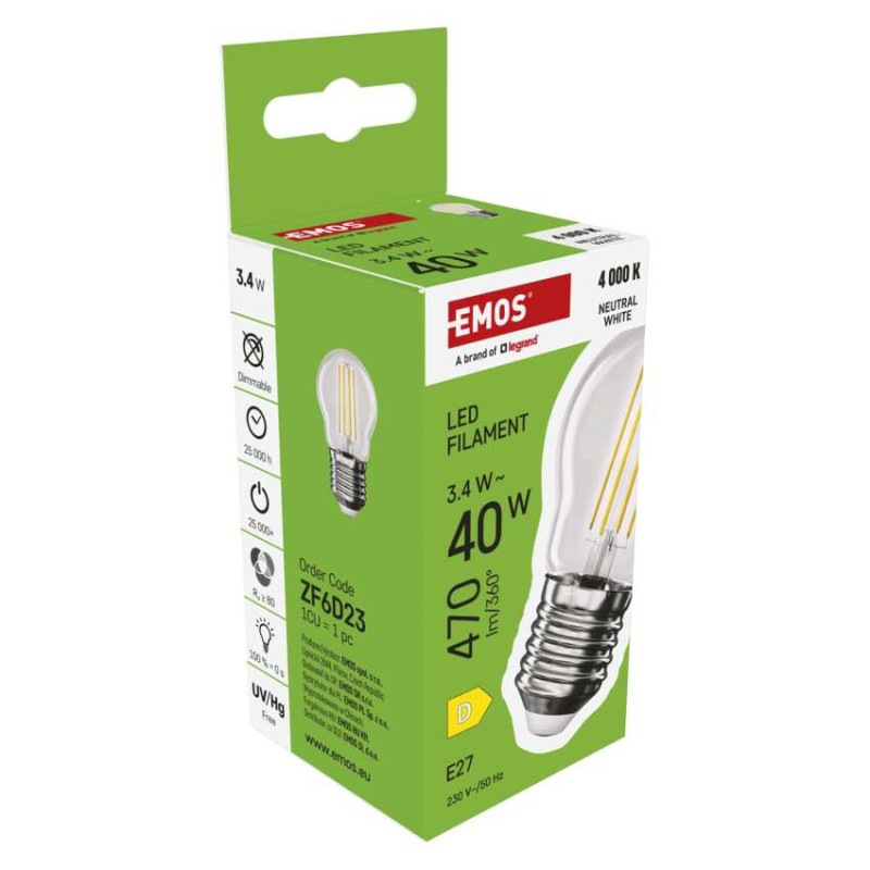 LED FLM MINI GL 3,4W(40W) 470lm E27 NW 7
