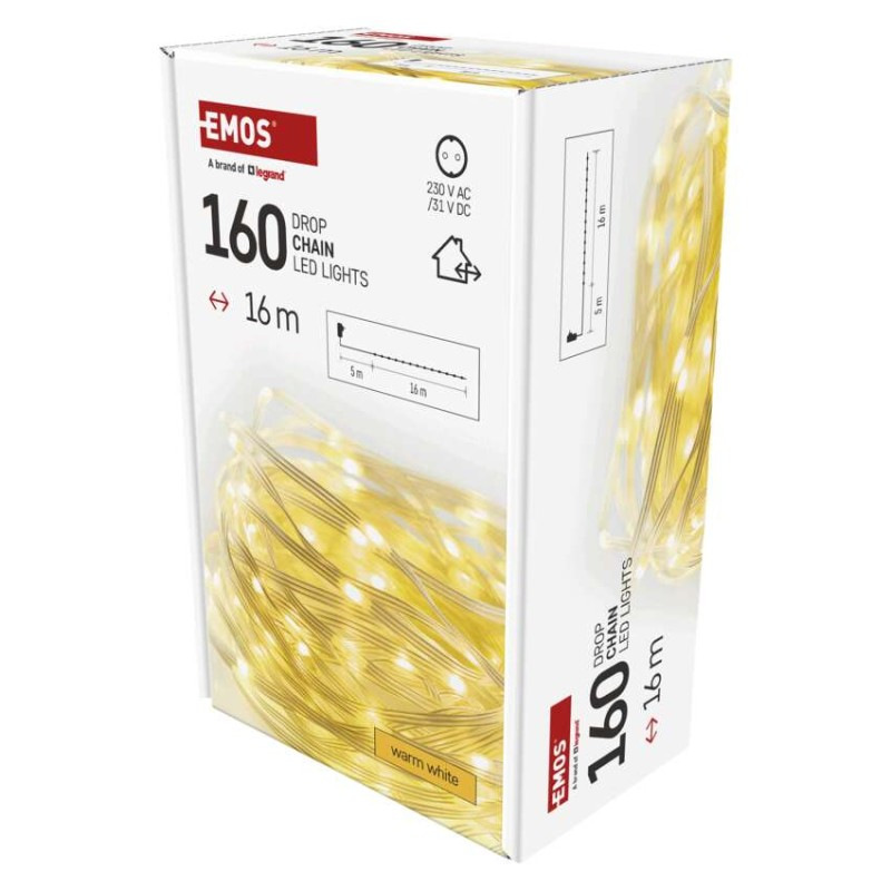 Vian. reťaz Drop 160LED IP44