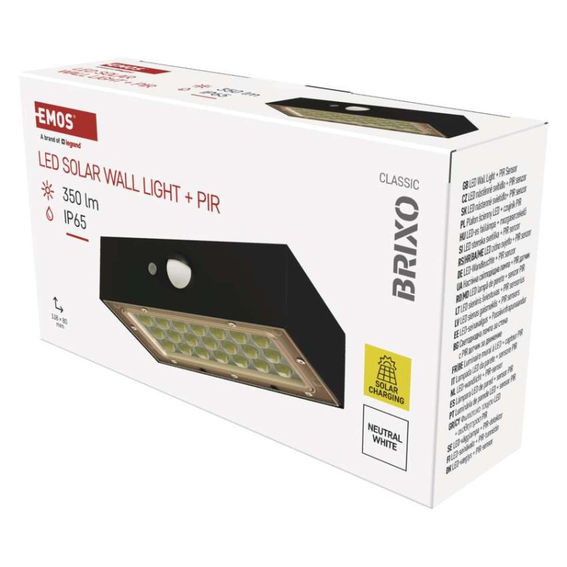 LED SOLARNÍ SVÍTIDLO BRIXO 350LM IP65 NW