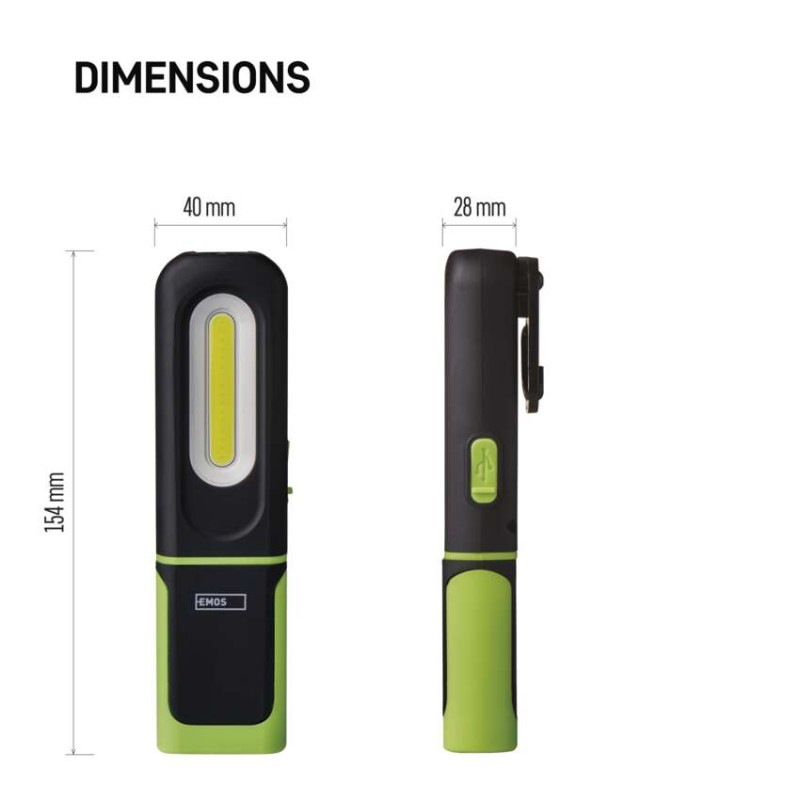 Svietidlo COB LED+SMD LED nabíj., 330lm 1200mAh P4537 3