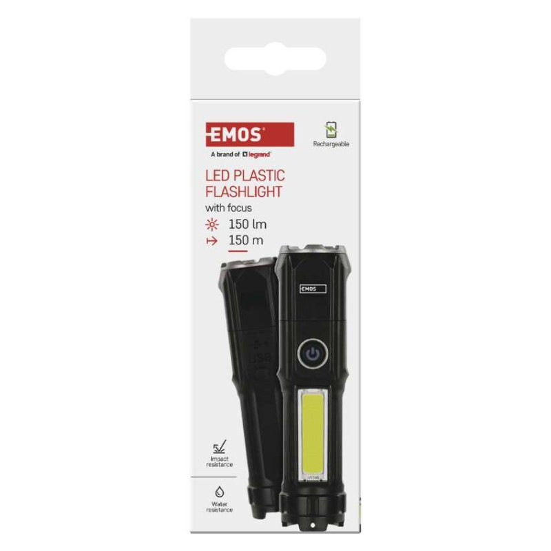 LED+COB LED NAB. SVÍTILNA 150lm 1 200mAh 6