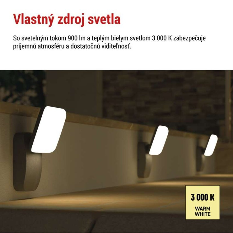 LED ZAHRADNÍ SVÍTIDLO,12,5W,IP44,900LM,N 3