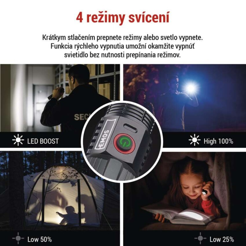 LED NABÍJECÍ SVÍTILNA KOV. LARGE 3000lm, 3