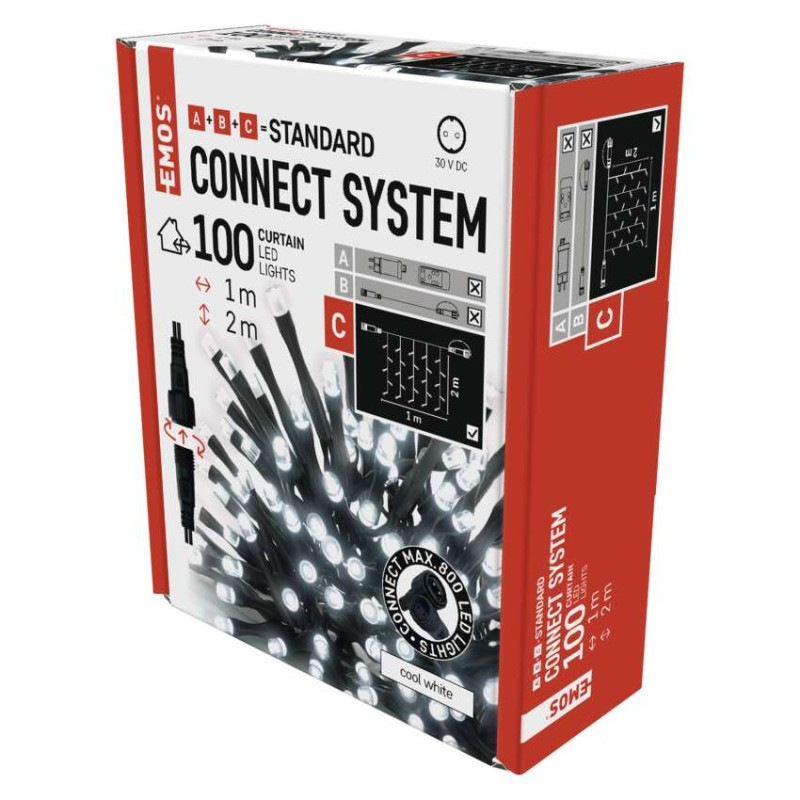 VIANOCE Záclona CONNECT 100LED 1x2M IP44 D1EC01