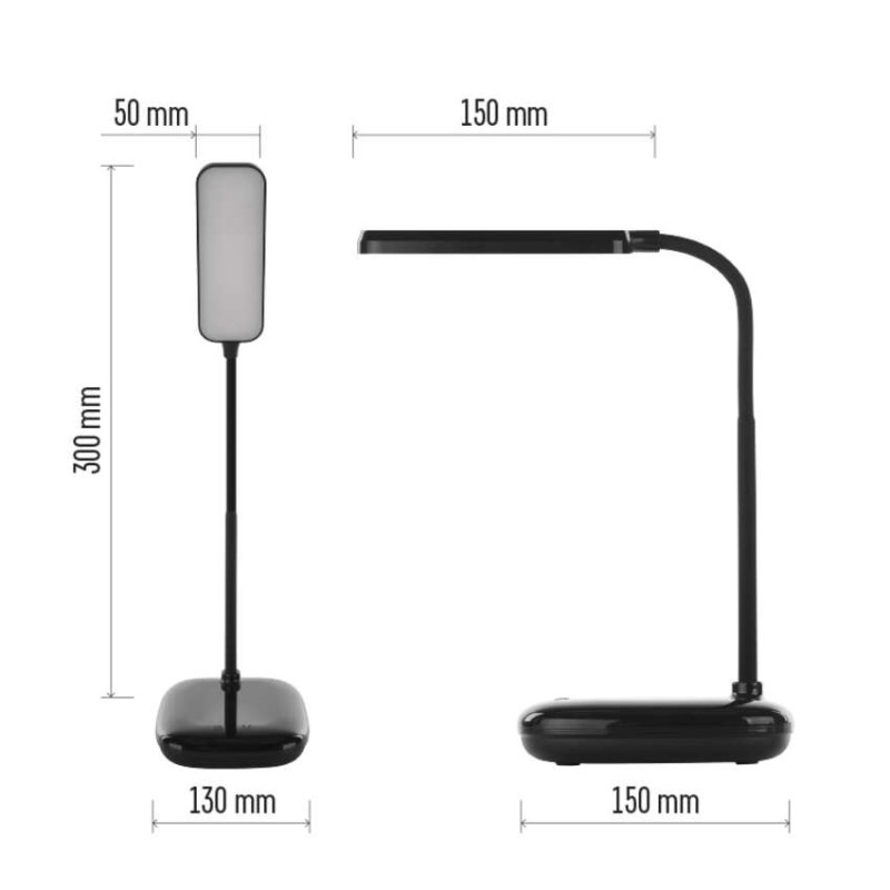 LED STOLNÍ LAMPA MOLLY ČERNÁ 1