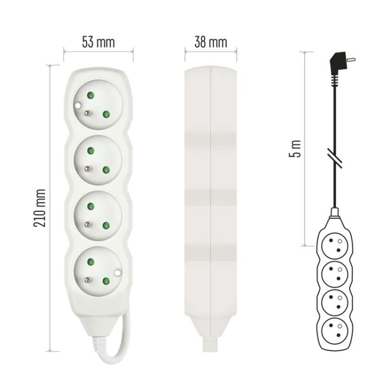 Kábel predlžovací 4Z 5m  P0415R 3x1,5mm2 10