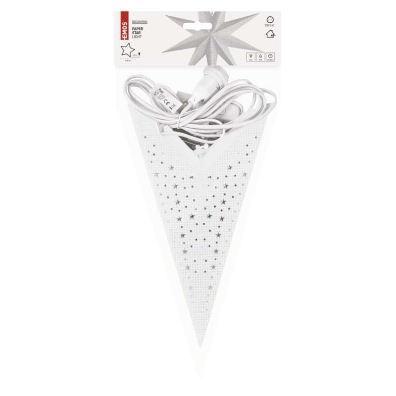 Vánoční hvězda papírová WHITE 60CM E14 6