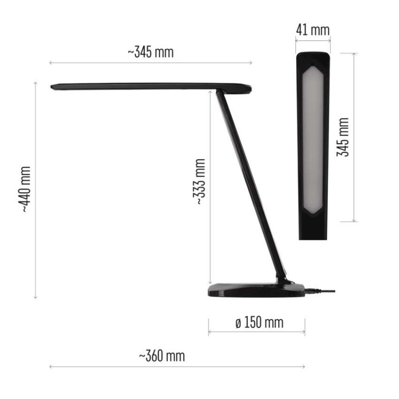 LED STOLNÍ LAMPA CHASE ČERNÁ 1