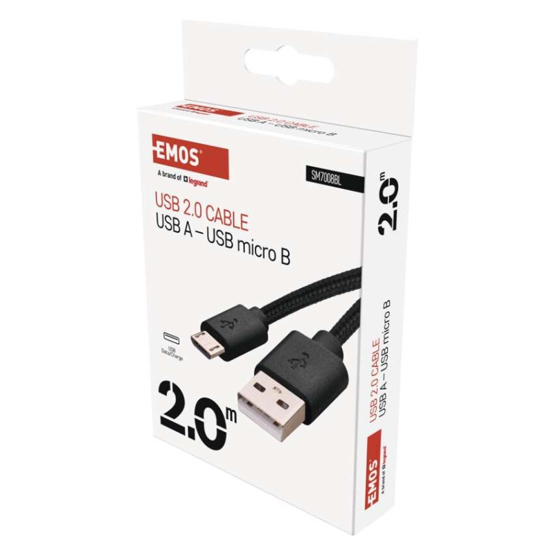 USB 2.0 A/M-MICRO B/M 2M ČERNÁ 3