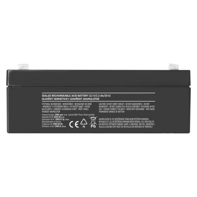 Akumulátor olovený 12V 2,2Ah, faston 4,7mm, 178x35x61mm B9672 3