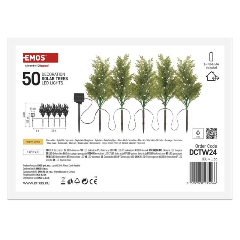 VIANOCE VETVIČKY so solár.panelom 50-LED DCTW24 9