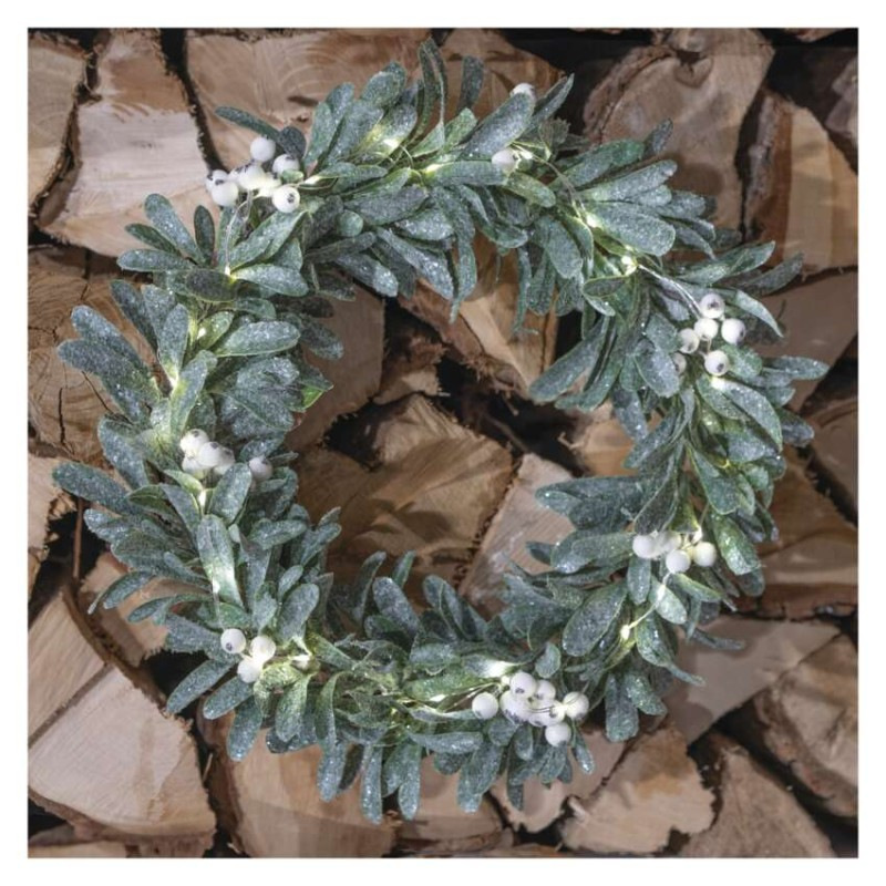 25LED MISTLETOE WREATH 3AA WW 4