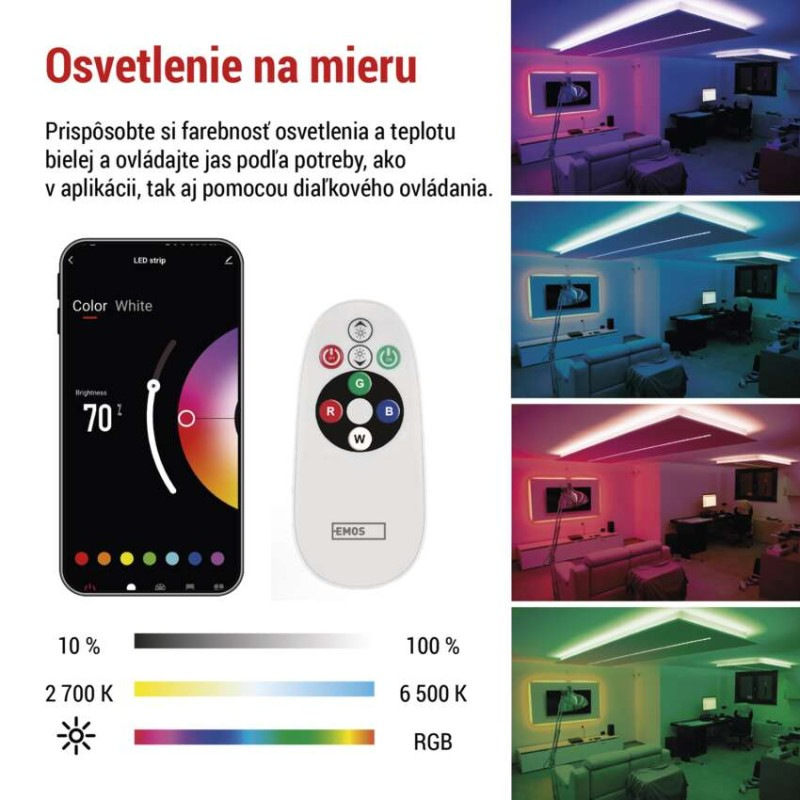 LED GOSMART STRIP 11W 450lm 2m WIFI RGBC 2