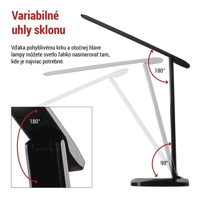 LED STOLNÍ LAMPA CHASE ČERNÁ 5