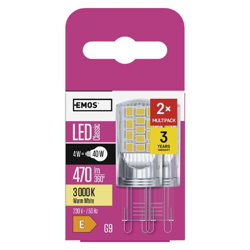 LED CLS JC 4W(40W) 470lm G9 WW 2PC 6