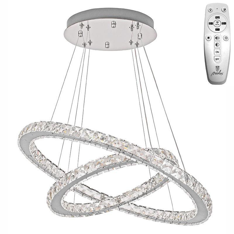 LED luxusné krištáľové svietidlo + diaľkový ovládač 130W - J6353/CH 9