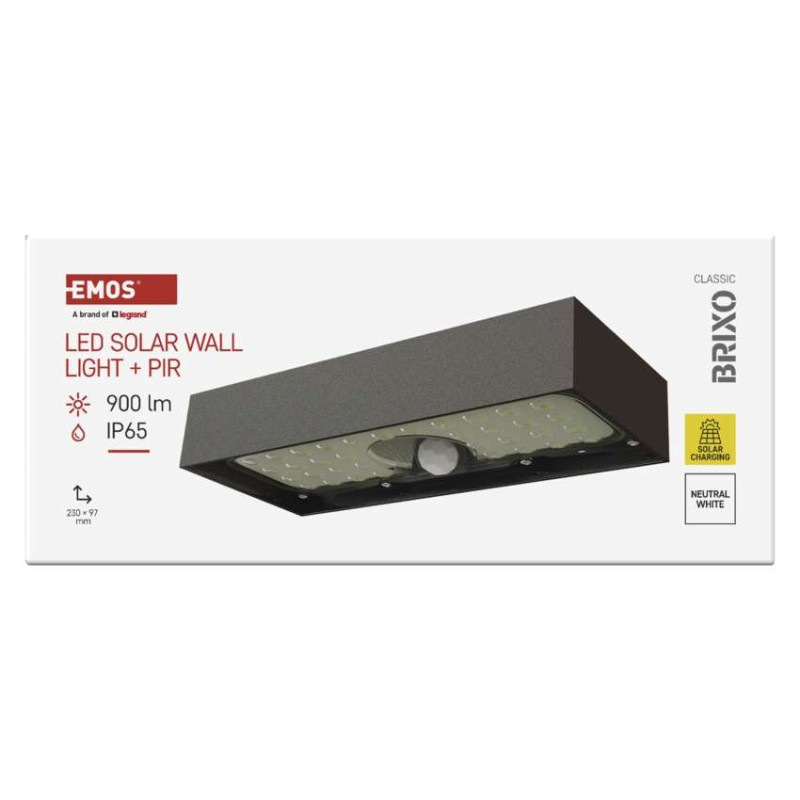 LED SOLARNÍ SVÍTIDLO BRIXO 900LM IP65 NW 7