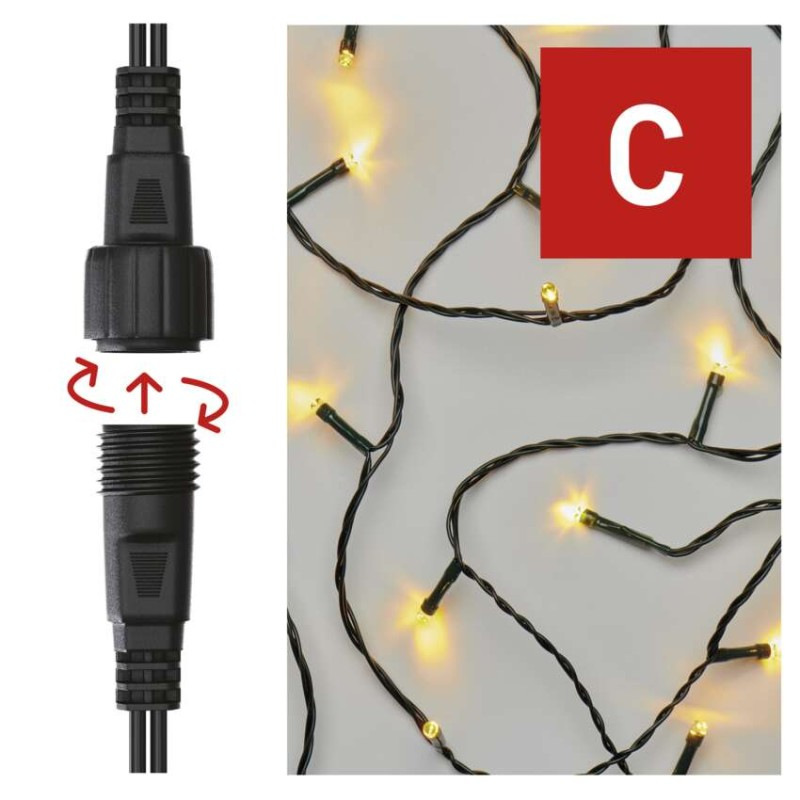Standard vánoční řetěz 50LED 5M IP44 WW 8