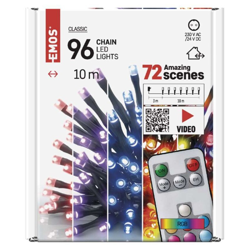 Řetěz 10M IP44 TIMER RC RGB 7