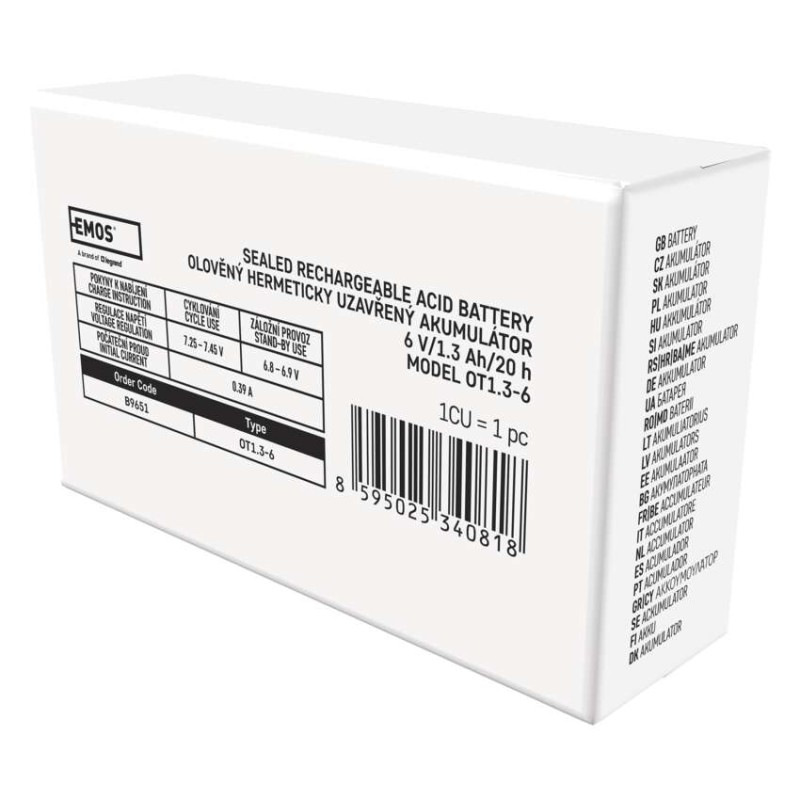 Batéria B 9651 6V 1,3Ah GT6-1,3  (rozmer: 97×24×51mm) 6