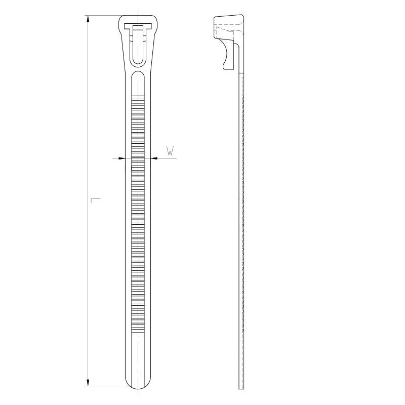 Viazacia páska rozoberateľná 300 / 7,6 UV čierna 100ks - TR7301UV 3