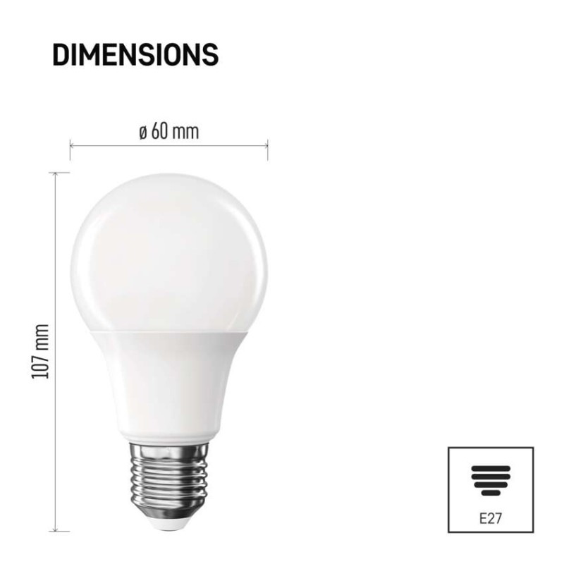 LED CLS A60 4W(40W) 470lm E27 NW 2