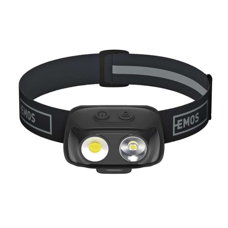 NABÍJECÍ ČELOVKA COB LED + LED TEPLÁ/NEU 6