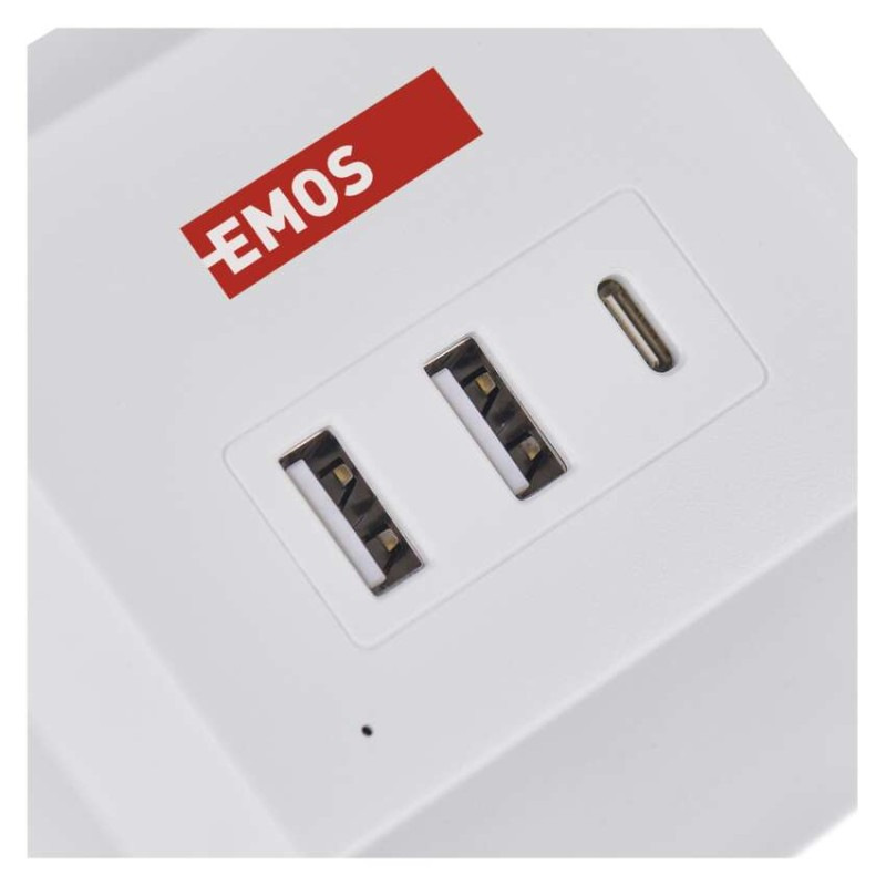 PRODL.KOSTKA 2Z 2M 1,5MM+2×USB A+1×C, Qi 3