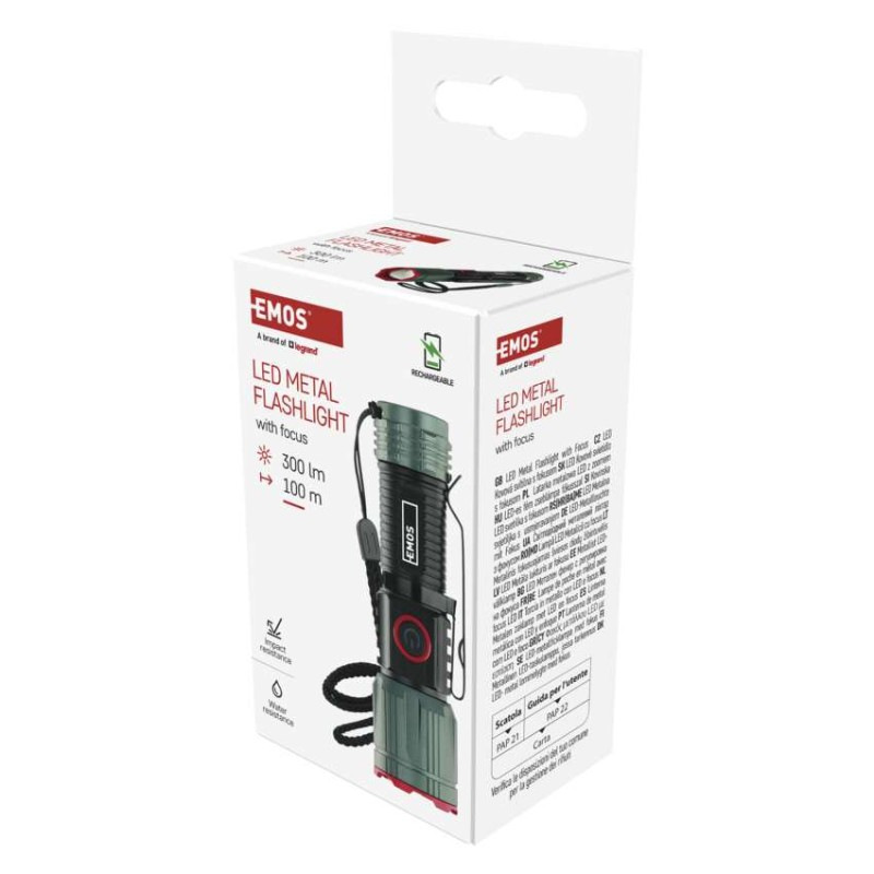 LED NABÍJECÍ SVÍTILNA KOV. SMALL 300lm, 13