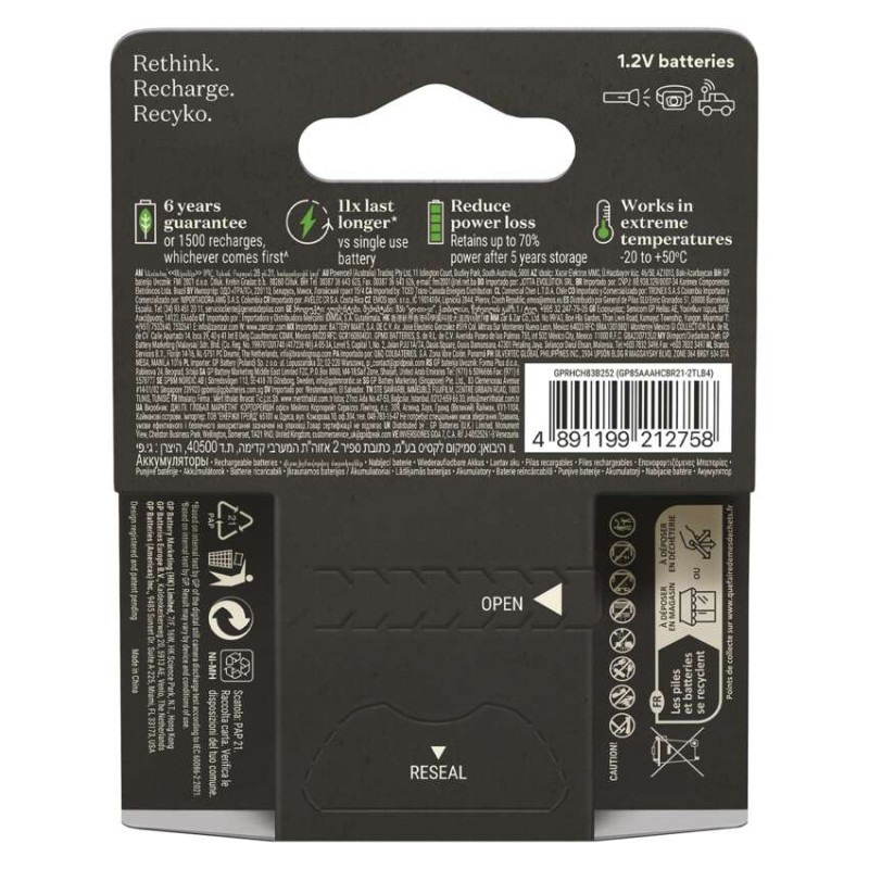 GP nabíjecí baterie ReCyko Pro AAA (HR03 7