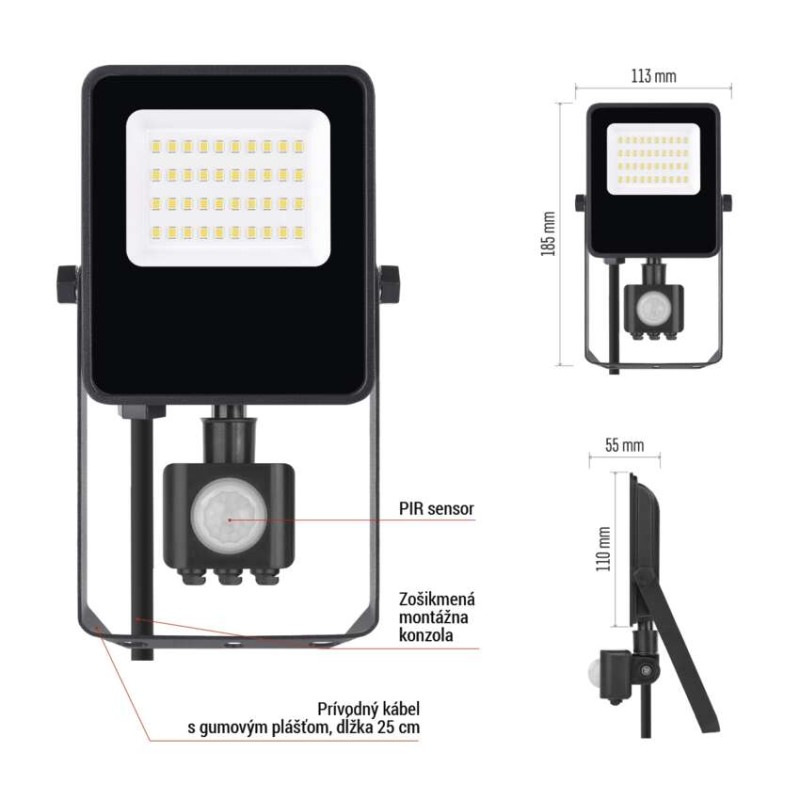 LED REFLEKTOR VISIO 20W 3000LM IP54 NW P 11