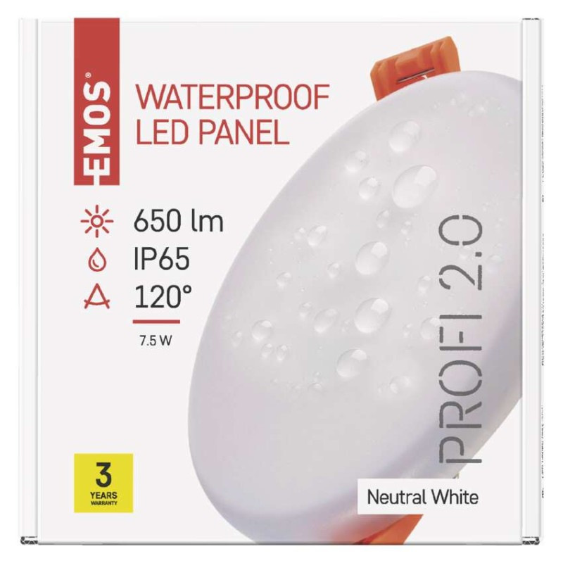 SVIETIDLO LED stropné vstavané kruh 7,5W IP65 NW  ZV1122 7