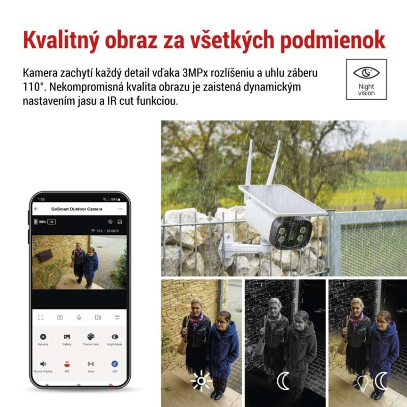 Kamera vonkajšia batériová GoSmart IP-600 EYE s Wi-Fi a solár. 4