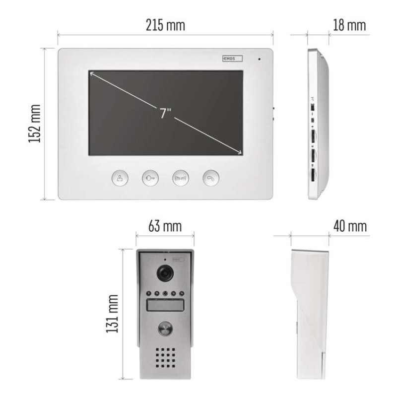 VIDEOTELEFON 7 SADA EM-03M 2 wire 12