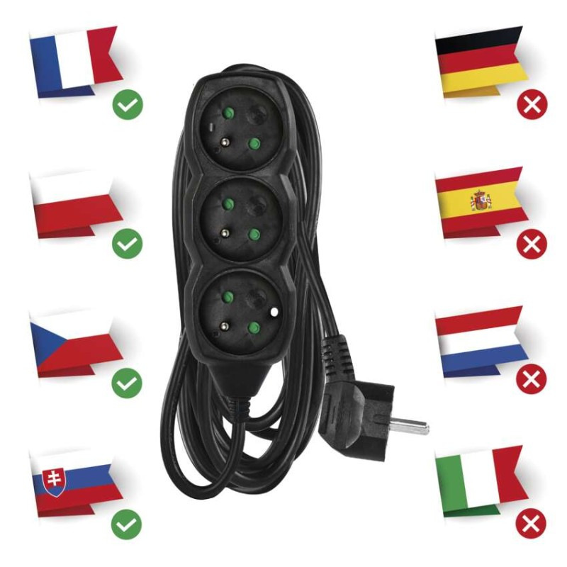 PRODLUŽKA 3Z 5M 1,5MM ČERNÁ 3