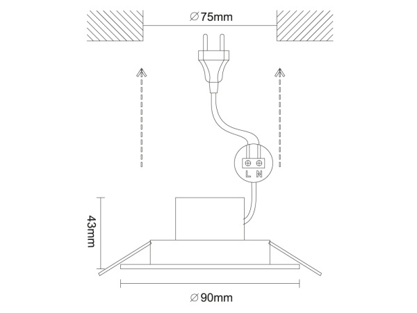 LED podhľadové svietidlo 7W / IP20 / 4000K - LDL523 2