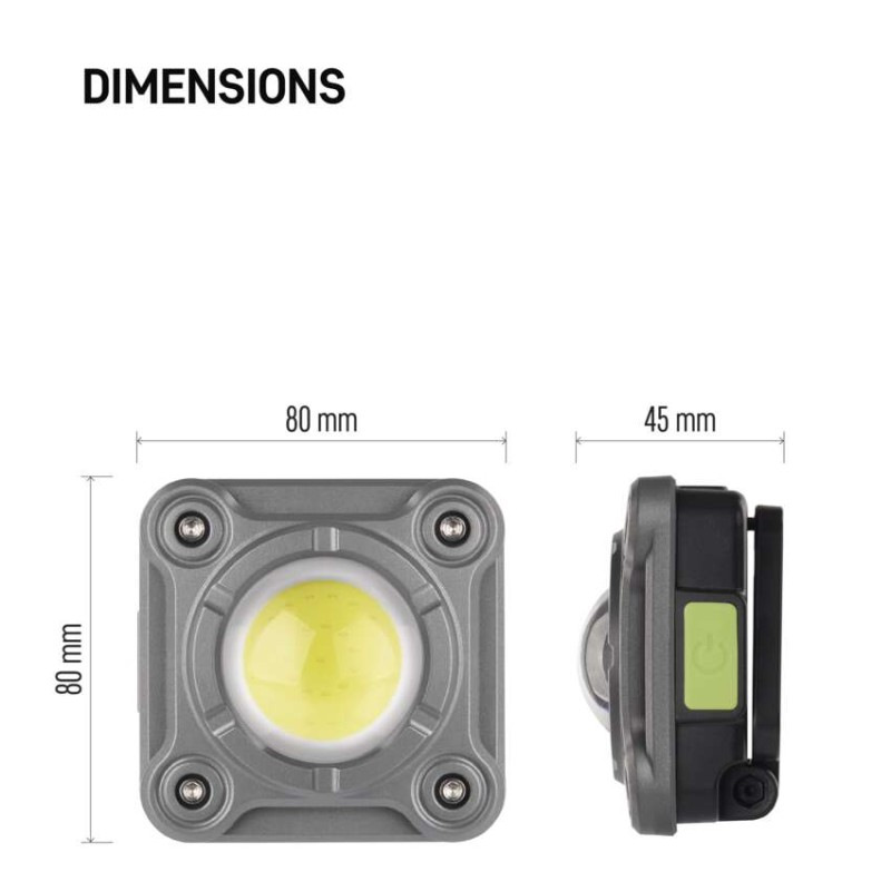 Reflektor COB LED nabíjací pracovný P4543, 1200 lm, 2000 mAh