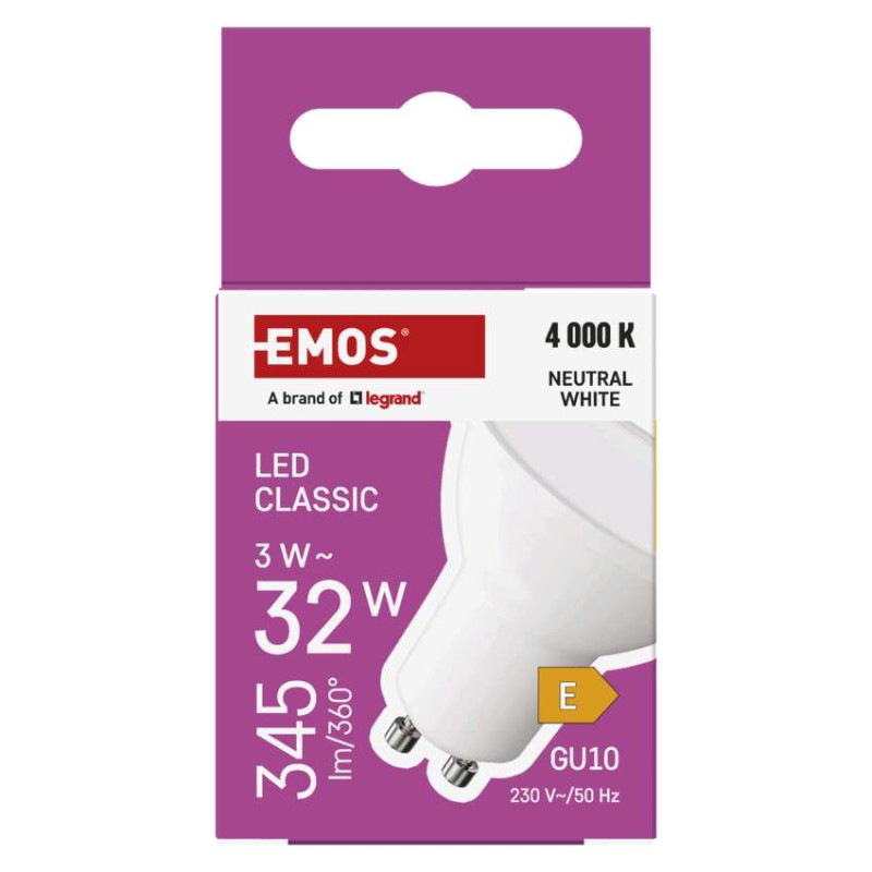 LED CLS MR16 3W(32W) 345lm GU10 NW 10