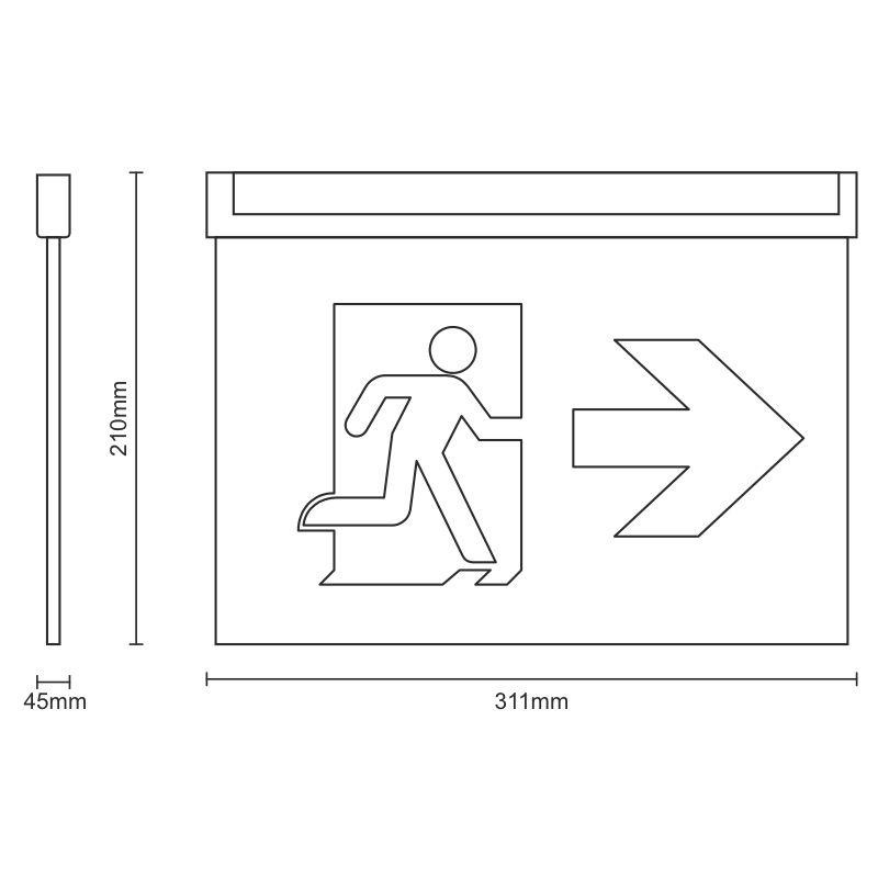 LED núdzové svietidlo 2W / 3h / IP20 - LEL204 18