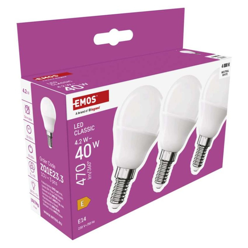 LED CLS MINI GLOBE 4,2W(40W) 470lm E14 N 7