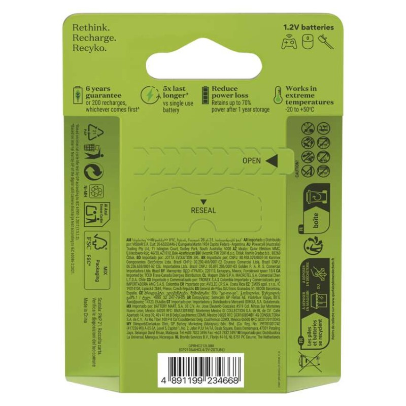 GP NABÍJECÍ BAT RECHARGE 2100 AA (HR6) 6 3