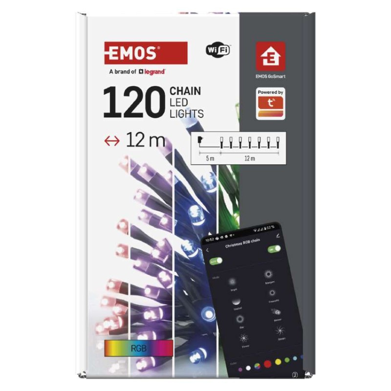 GOSMART 120LED XMAS CLS 12M RGB 8