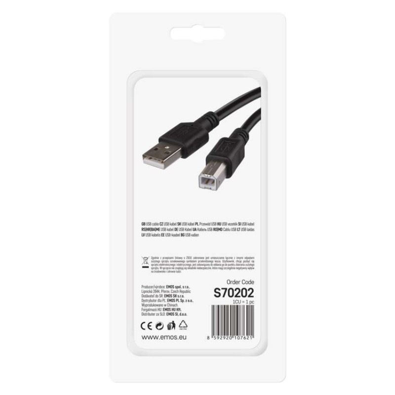 USB 2.0 A/M-B/M 2M 3