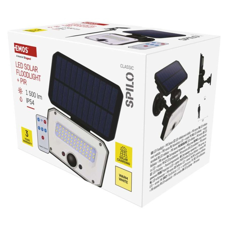 LED SOLARNÍ REFLEKTOR SPILO 1500LM IP54