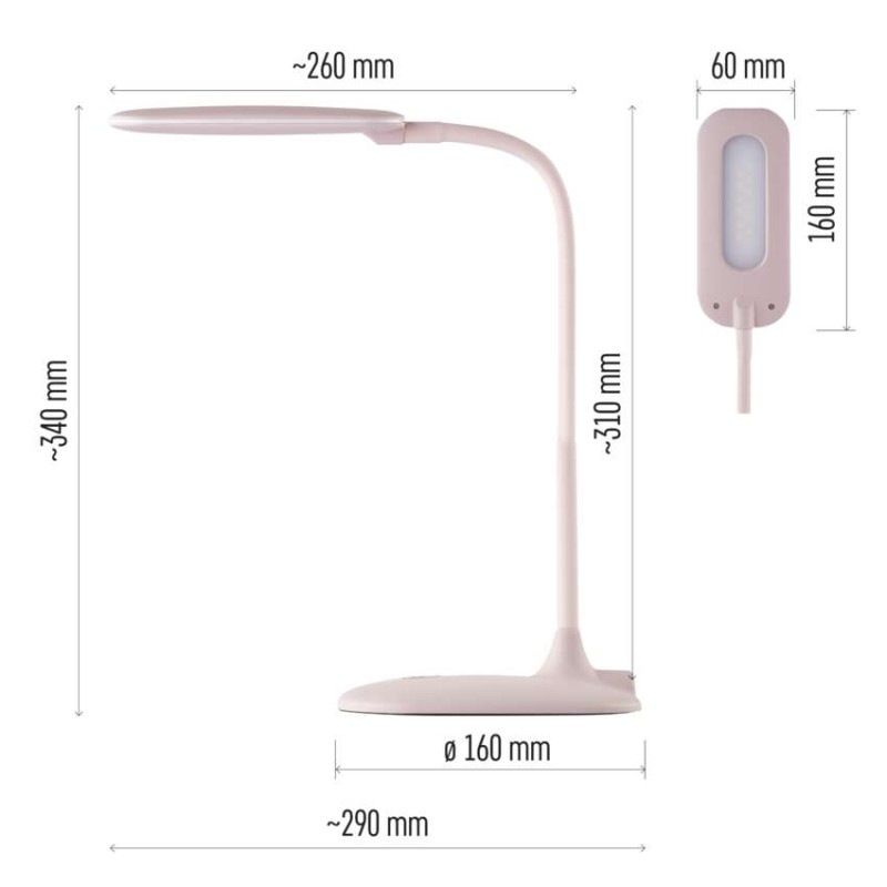 LED STOLNÍ LAMPA STELLA RŮŽOVÁ 1