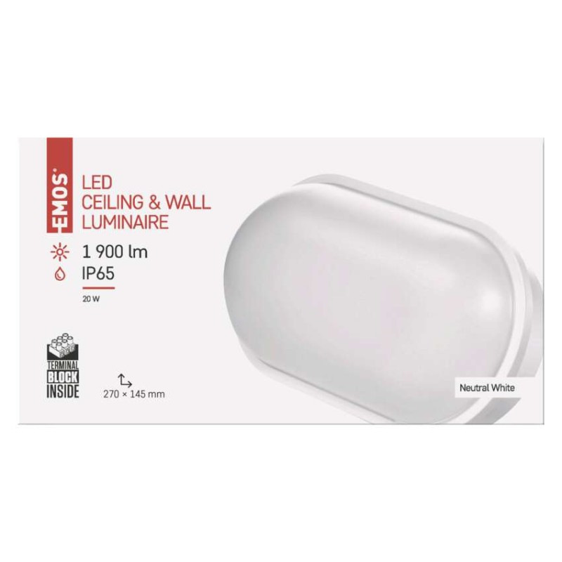 SVIETIDLO LED 20W IP65 NW ovál, prisadené  ZM3020 6