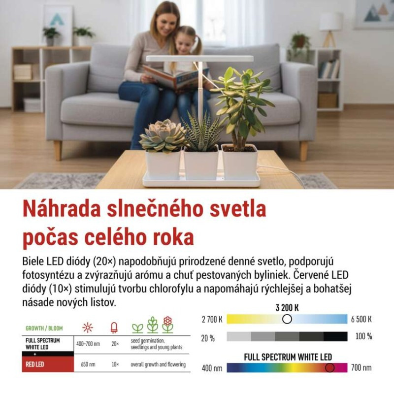 LED Lampa GROW Pestovatelská 7W, časovač,stmievat. Z7904 EMOS 4