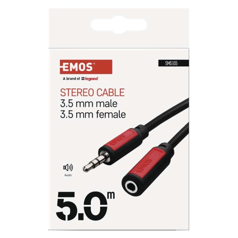 3,5MM ST/M-3,5MM ST/F 5M ČERNÁ 2