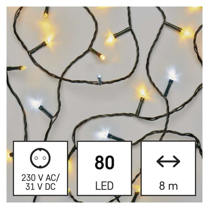 Vánoční řetěz CLS TIMER 8M WW/CW 1