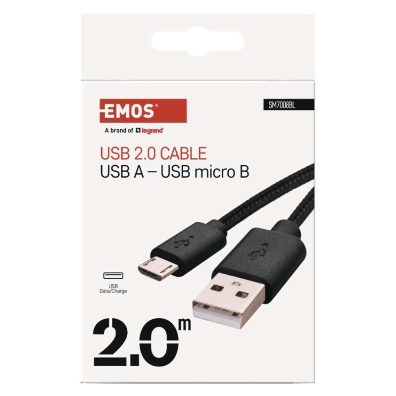 USB 2.0 A/M-MICRO B/M 2M ČERNÁ 2